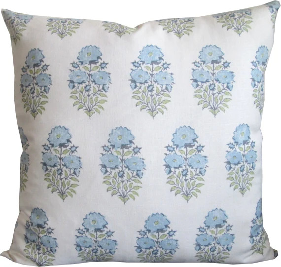 Mughal Flower In Monsoon -High End Designer Decorative Pillow Cover-Accent Pillow-Sofa Pillow-Sin... | Etsy (US)