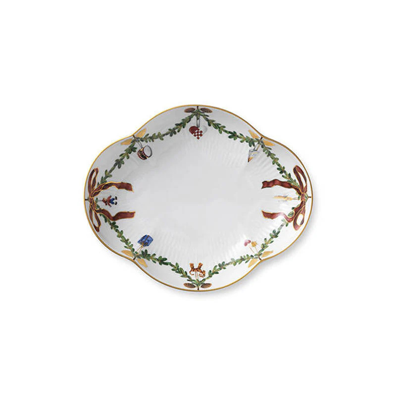 Star Fluted Christmas Accent Dish 8.5" | Over The Moon