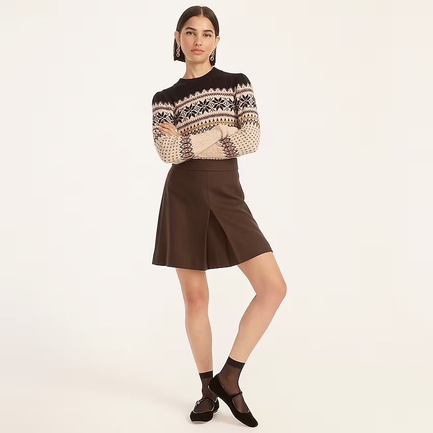 Pleated mini skirt in double-serge wool | J.Crew US