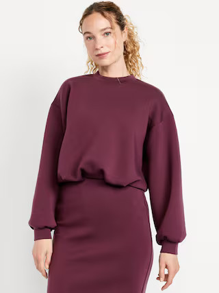 Bounce Fleece Bubble-Hem Sweatshirt | Old Navy (US)