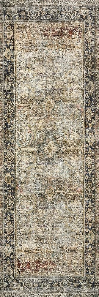 Loloi Layla Collection, LAY-03, Olive/Charcoal, 2'-6\" x 12'-0\", .13\" Thick, Runner Rug, Soft, ... | Amazon (US)