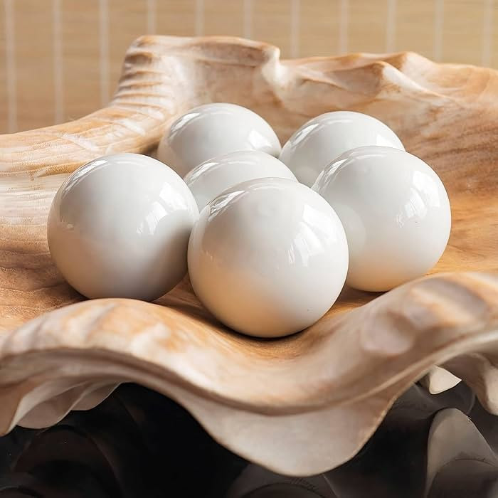Red Lantern 3" White Porcelain Decorative Ball Set | Amazon (US)