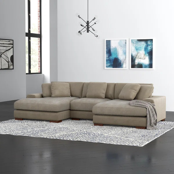 Cabbar 3 - Piece Corduroy Sectional | Wayfair North America
