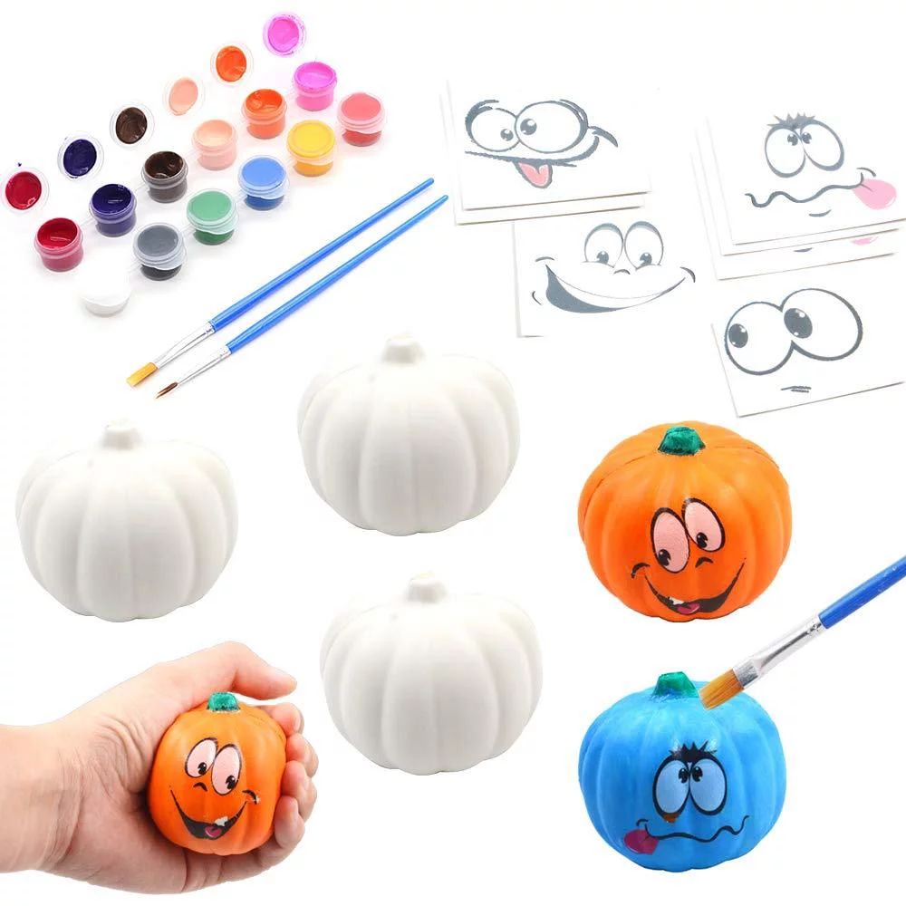 BEIGUO Halloween Crafts Paint Your Own Squishy Pumpkin 6 Pack Slow Rising Halloween Pumpkin with ... | Walmart (US)