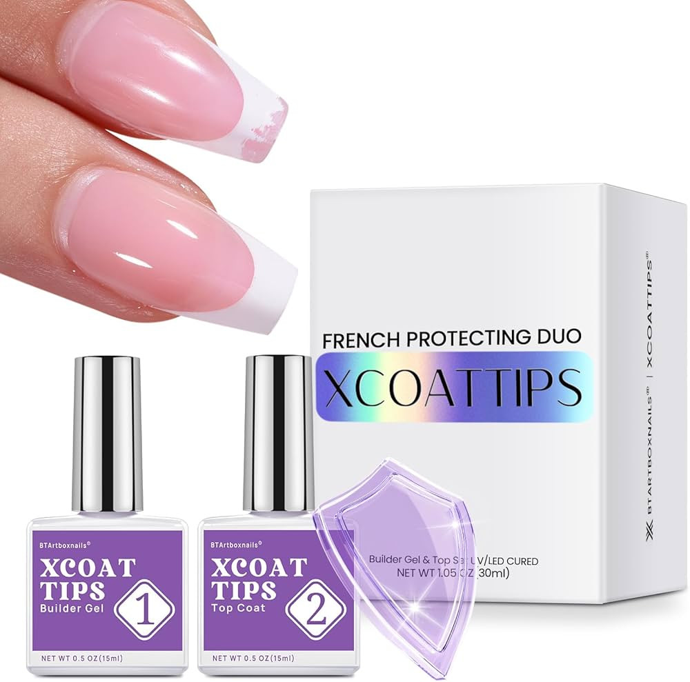 btartboxnails XCOATTIPS French Protecting DUO builder gel and top coat set to Protect French XCOA... | Amazon (US)