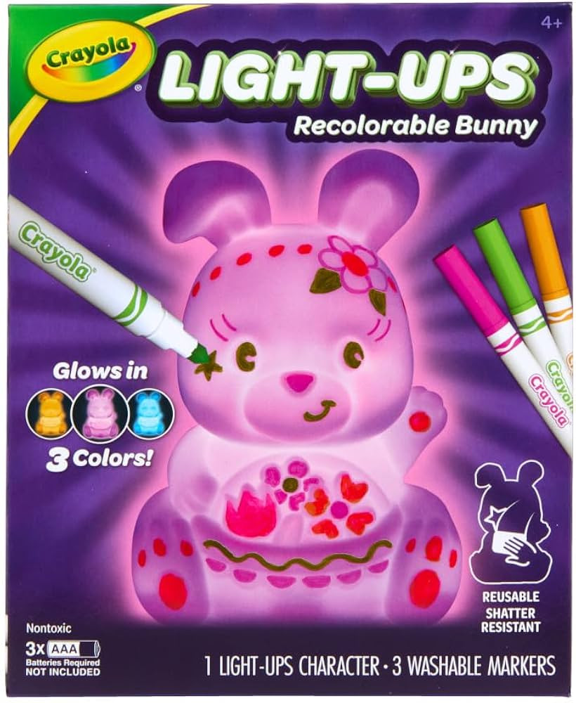 Crayola Light-Ups - Easter Bunny, Light Up Toy Bunny, Reusable Coloring Toy, Easter Basket Essent... | Amazon (US)