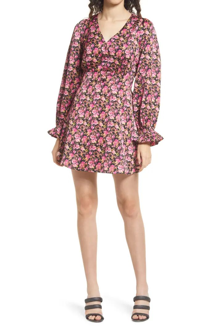 Elly Floral Long Sleeve Minidress | Nordstrom