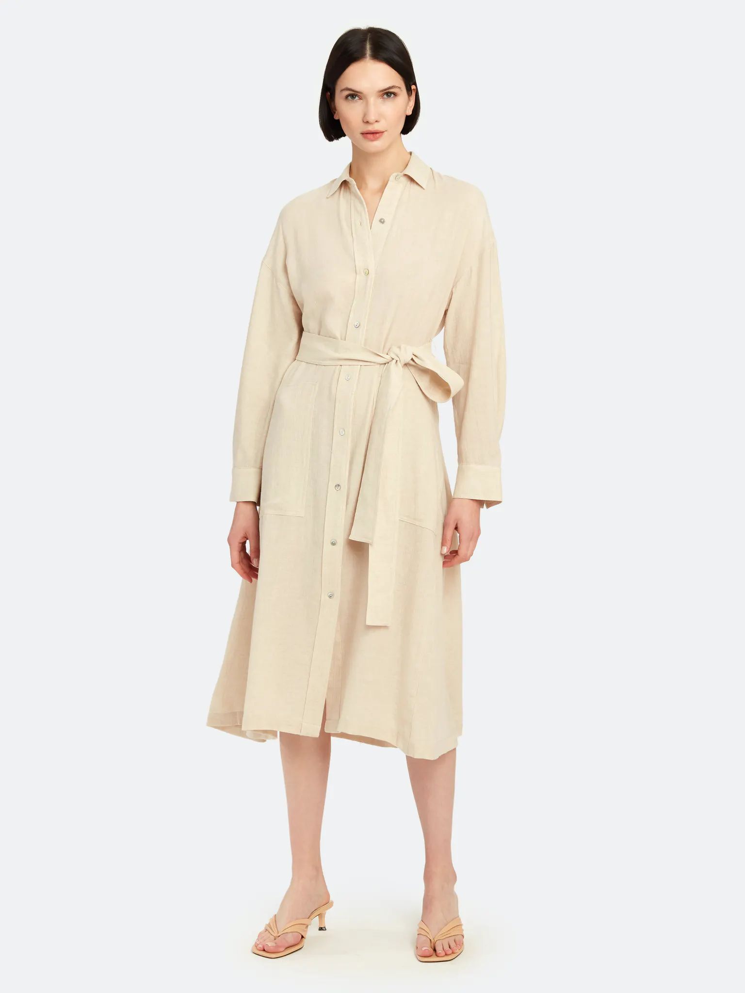 Belted Midi Shirt Dress | Verishop