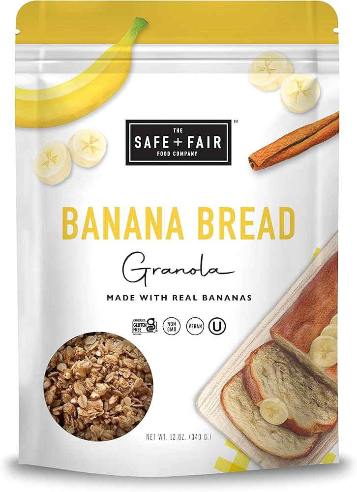 Safe + Fair Banana Bread Granola \u2013 Allergen-Free with Whole & Ancient Grains \u2013 Gluten-F... | Amazon (US)