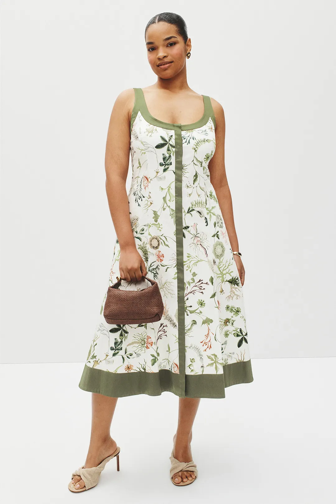 Color Block Trim Printed Dress | Rent the Runway