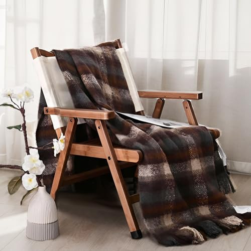 ZonLi Brown Throw Blanket, Fall Throw Blanket for Home Decor, Soft Lightweight Cozy All Season Decorative Vintage Blankets with Tassel for Bed and Sofa, 50'' x 60'' | Amazon (US)