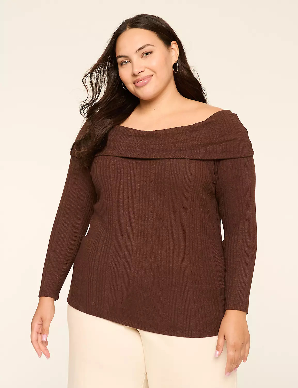 Rib Off-The-Shoulder Top | LaneBryant | Lane Bryant (US)