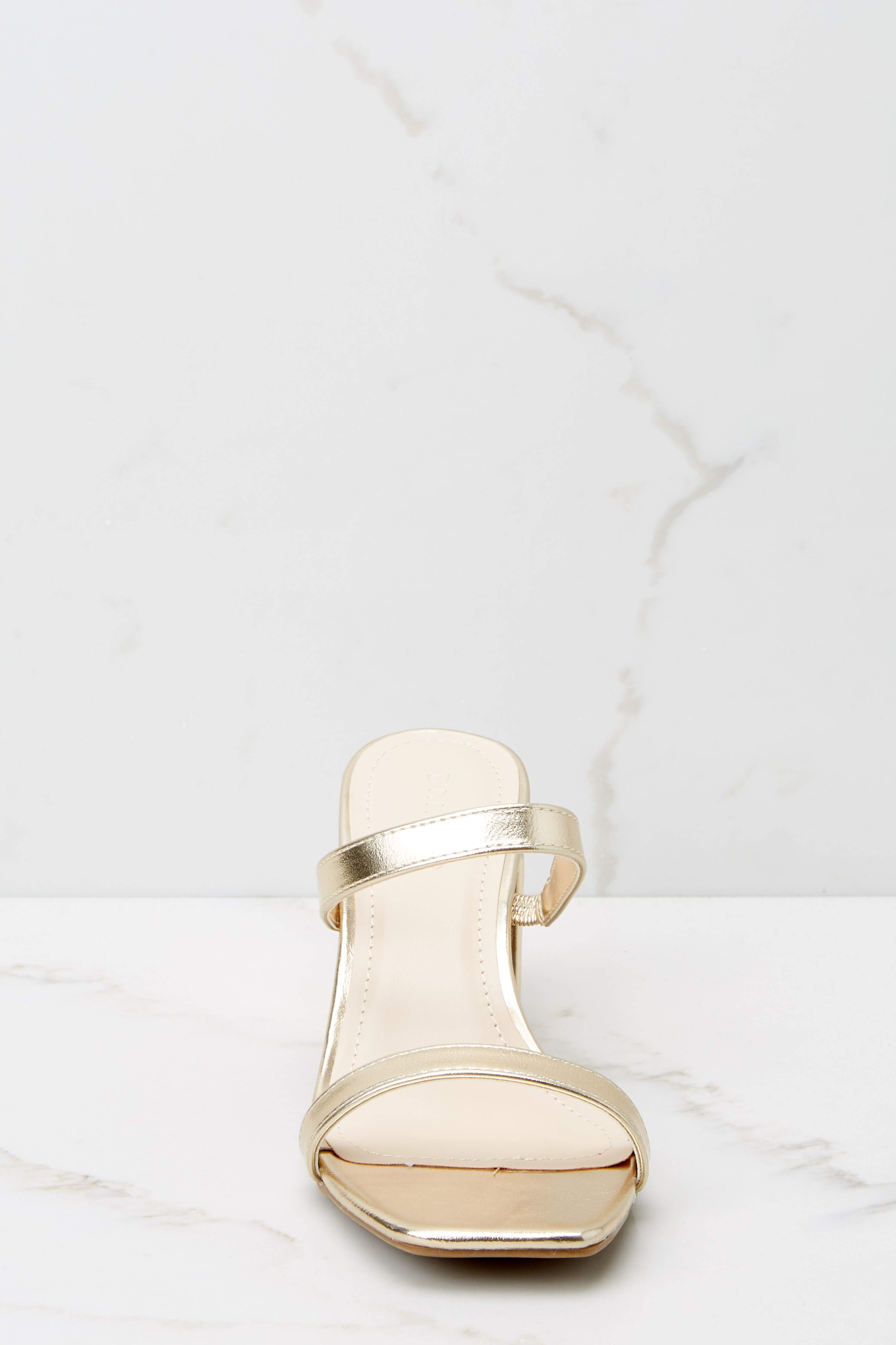 Fervently Fierce Gold High Heel Sandals | Red Dress 