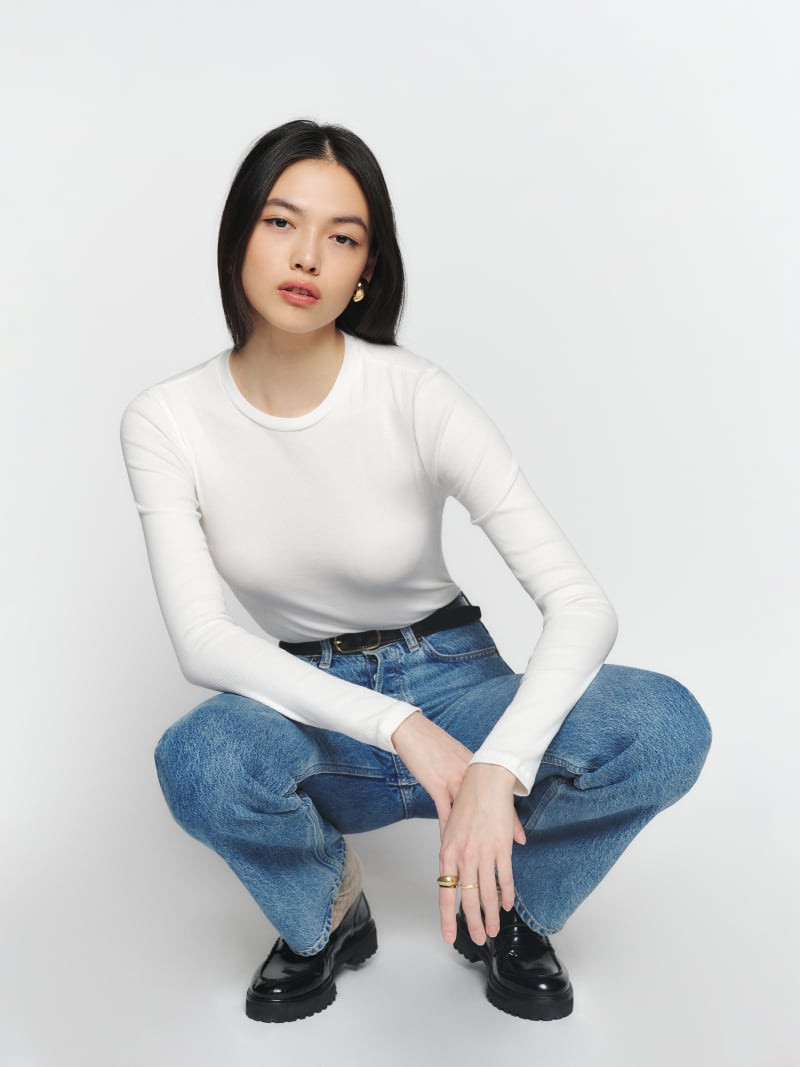 Davy Long Sleeve Crewneck Tee | Reformation (Global)