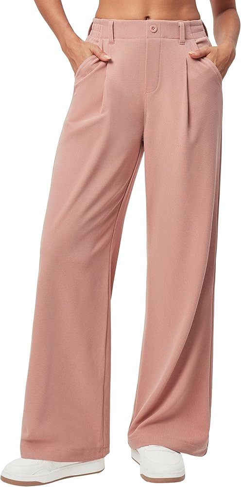 Ewedoos Wide Leg Pants Woman Stretchy Work Dress Pants Women Pull on Business Casual Slacks Trous... | Amazon (US)