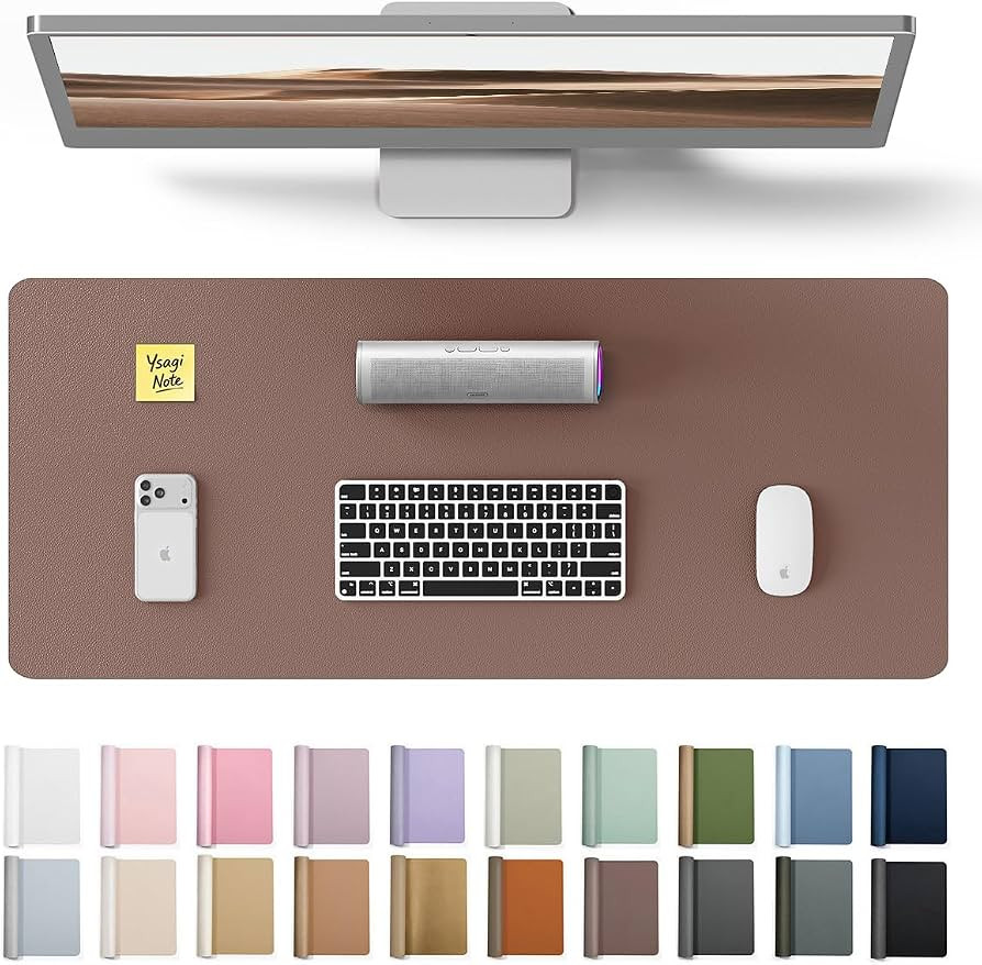 YSAGi Leather Desk Protector, Office Mat, Large Mouse Mat, Non-Slip PU Leather Blotter, Laptop Pa... | Amazon (US)