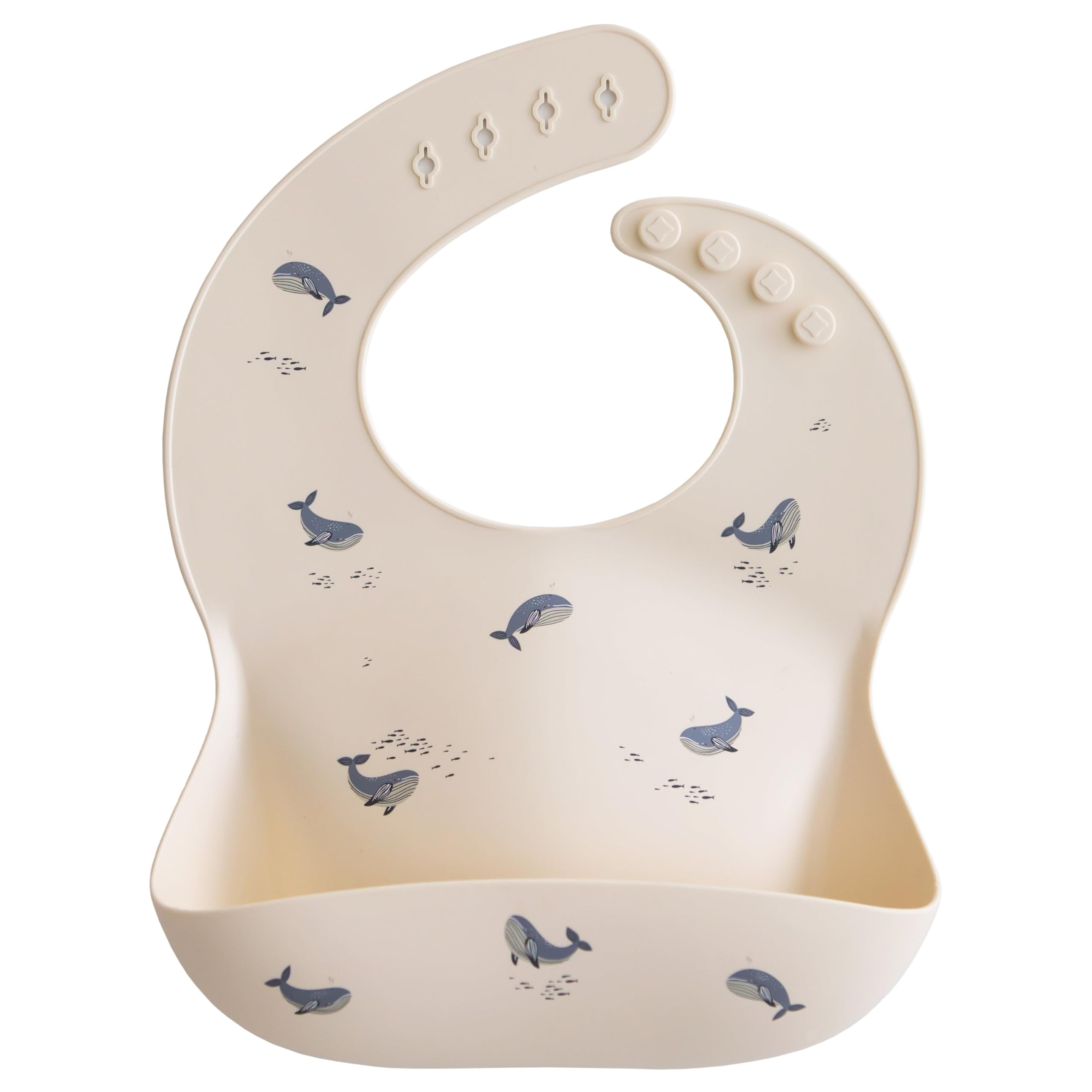 mushie Silicone Baby Bib | Adjustable Fit Waterproof Bibs (Cambridge Blue) | Amazon (US)