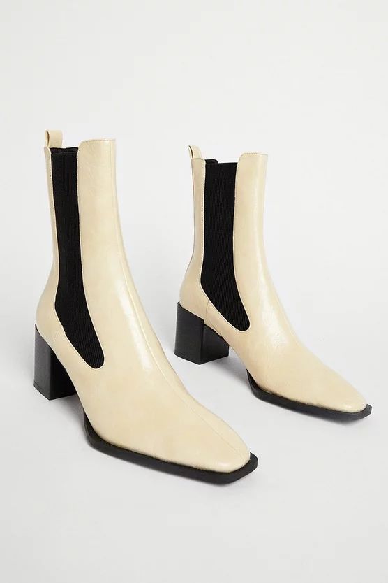 Low Heel Contrast Boot | Warehouse UK & IE