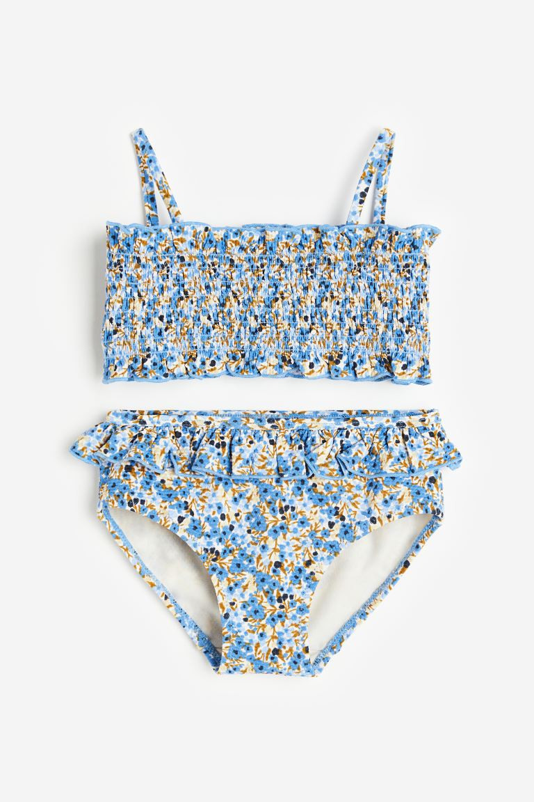 Ruffle-trimmed Smocked Bikini | H&M (US + CA)