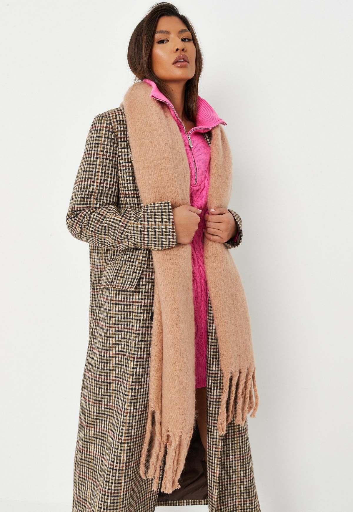 Missguided - Camel Super Fluffy Brushed Scarf | Missguided (UK & IE)