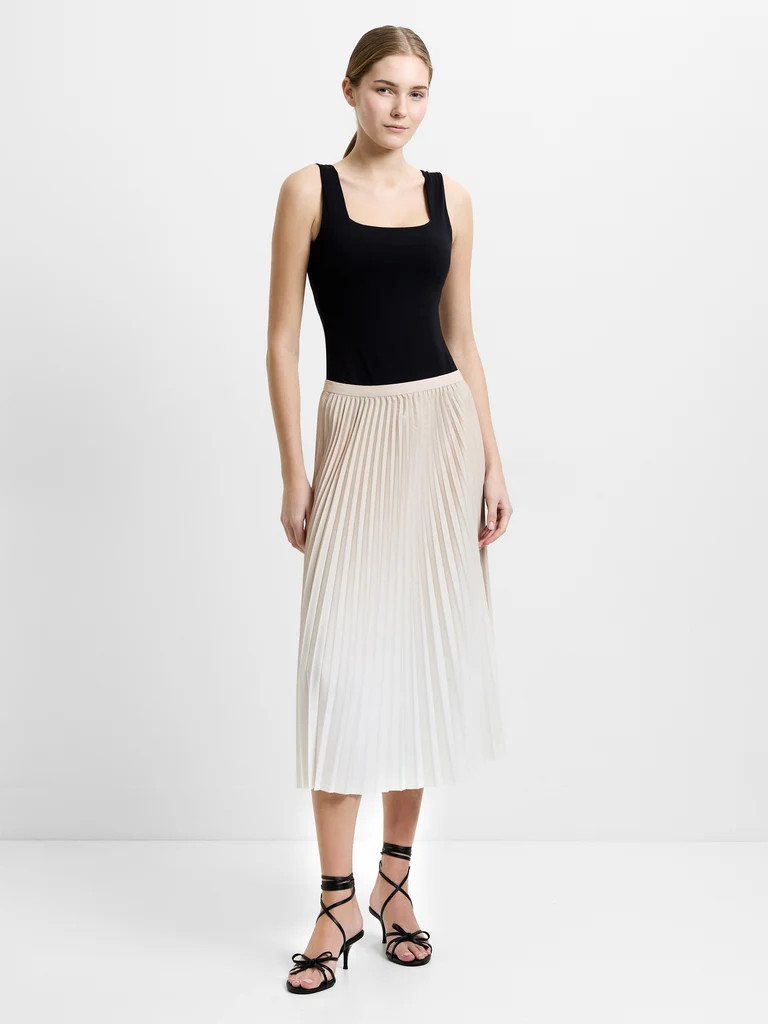 Cadie Crepe Light Ombre Pleated Midi Skirt | French Connection (UK)