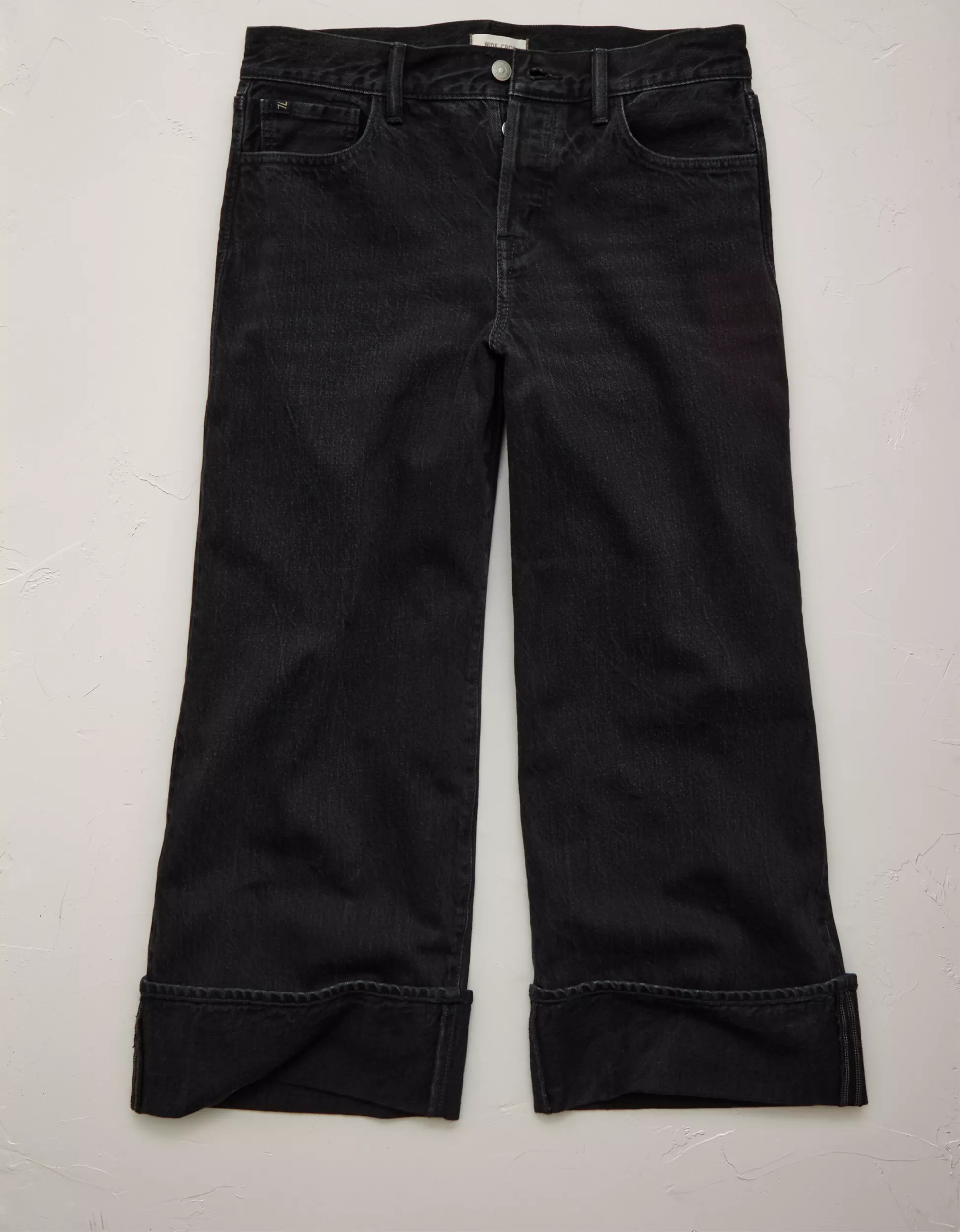 AE77 Premium Wide Crop Cuff Jean | American Eagle Outfitters (US & CA)