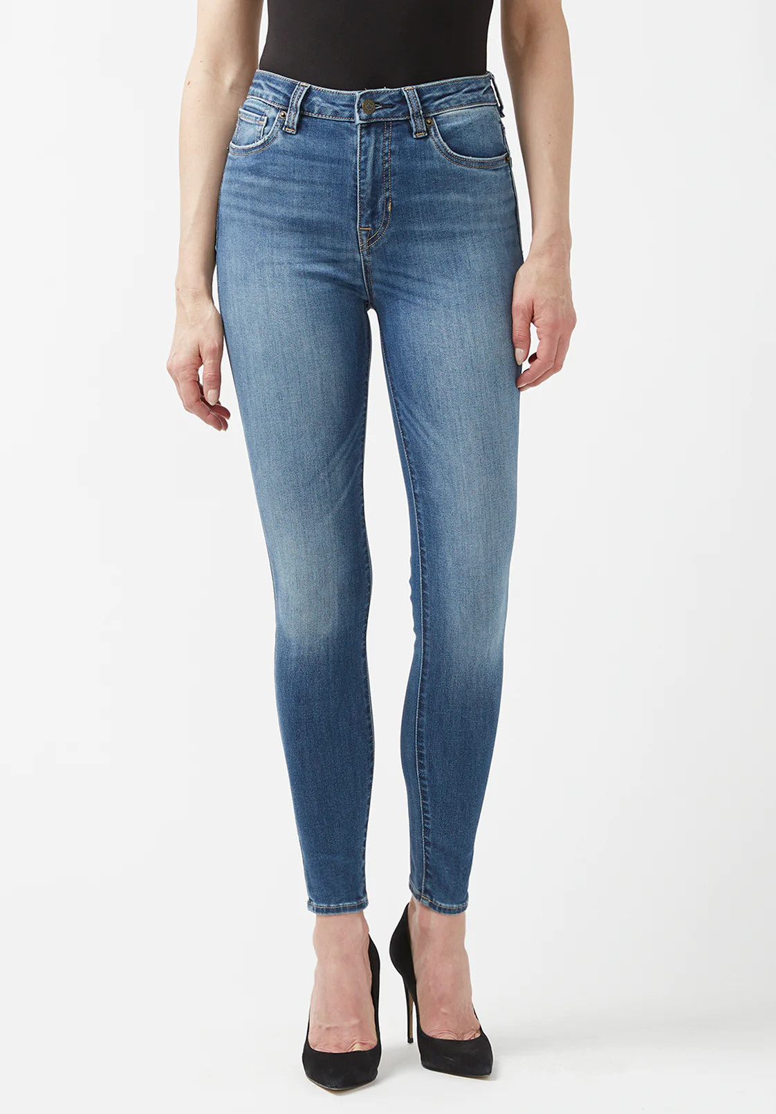 High Rise Skinny Skylar Indie Blue Jeans - BL15675 | Buffalo David Bitton