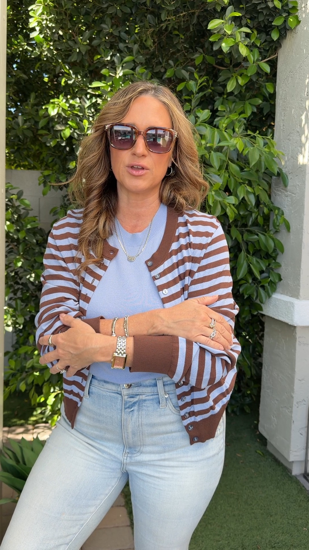 Wearing an extra large and both the 525 sleeveless top and the 525 cardigan.  Made of 62% viscose, 34% polyamide 4% nylon , machine washable. ￼

#LTKootd #LTKOver40 #LTKMidsize