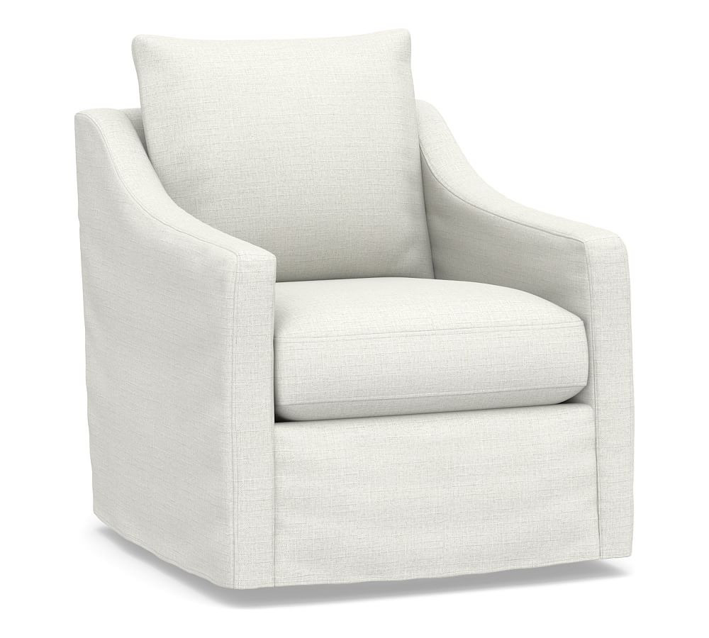 Ayden Slope Arm Slipcovered Swivel Glider | Pottery Barn (US)