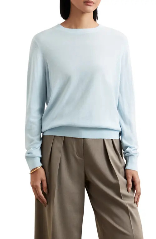Reiss Hester Crewneck Wool Sweater in Blue at Nordstrom, Size Small | Nordstrom