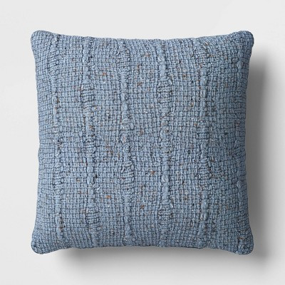 Square Marled Knit Pillow Light Blue - Threshold™ | Target