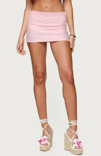 EDIKTED Avalai Low Rise Linen & Cotton Miniskort | Nordstrom | Nordstrom