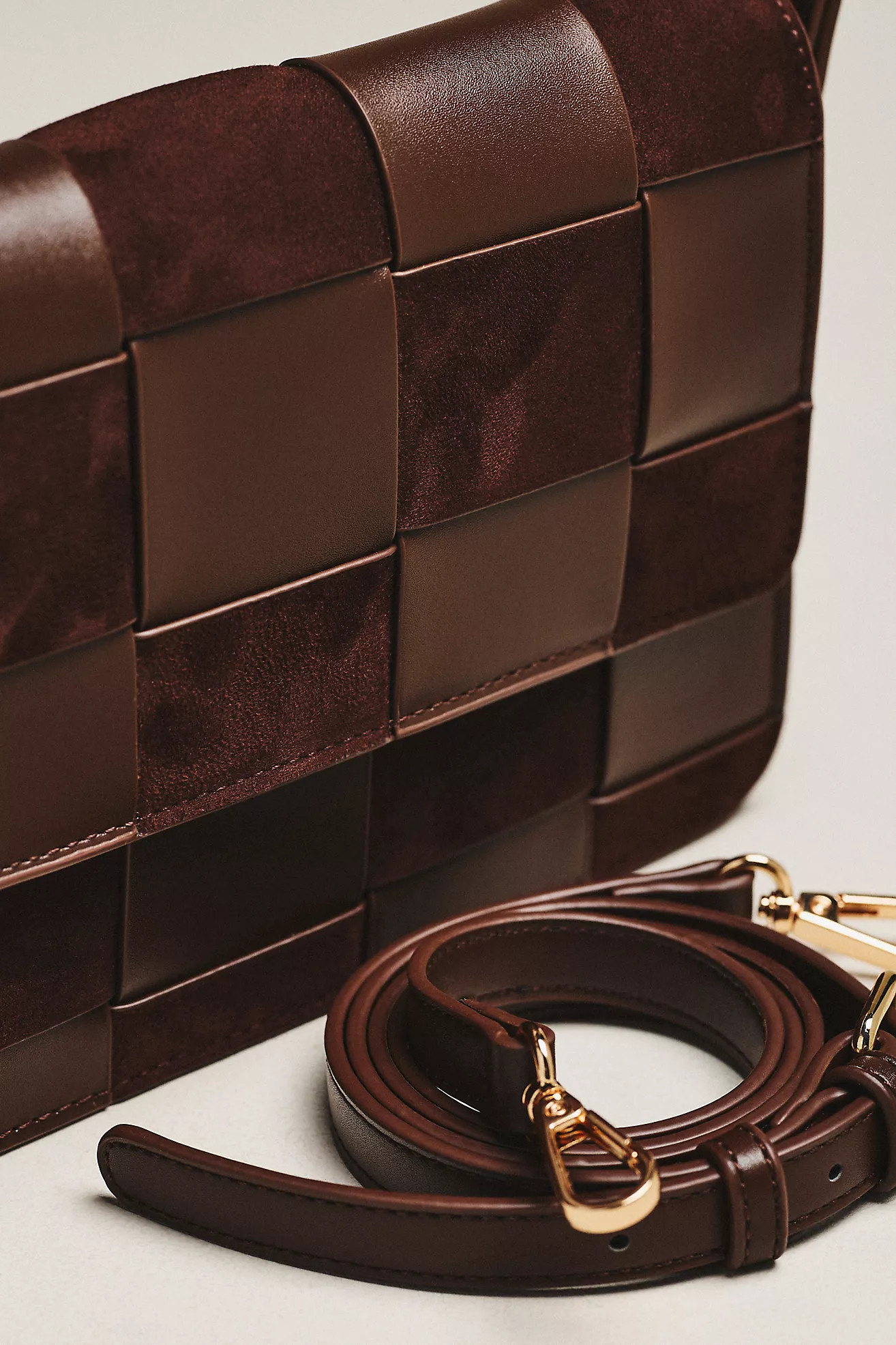 Faux-Suede Woven Shoulder Bag | Anthropologie (US)