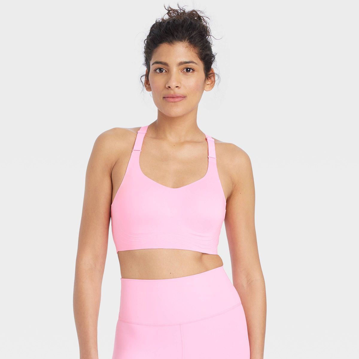 Women's Sculpt High Support Embossed Sports Bra - All In Motion™ Pink M | Target