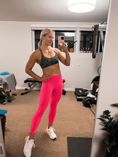 Workout outfit! I love it all. Size up 1/2 in the Nikes. The pants are neon coral 

#LTKunder100 #LTKshoecrush #LTKfit