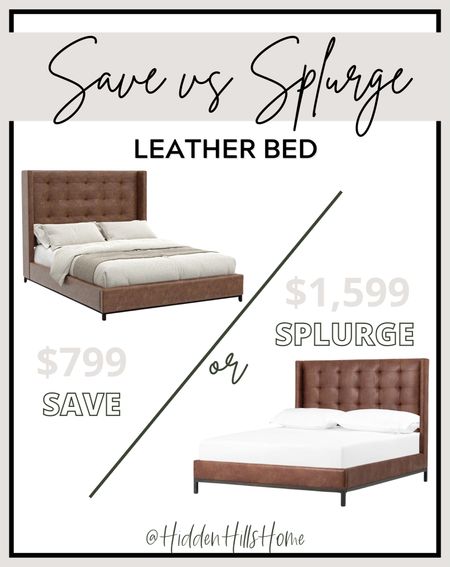 Leather bed dupe, home decor dupe, save or splurge home decor finds #home

#LTKstyletip #LTKhome #LTKsalealert