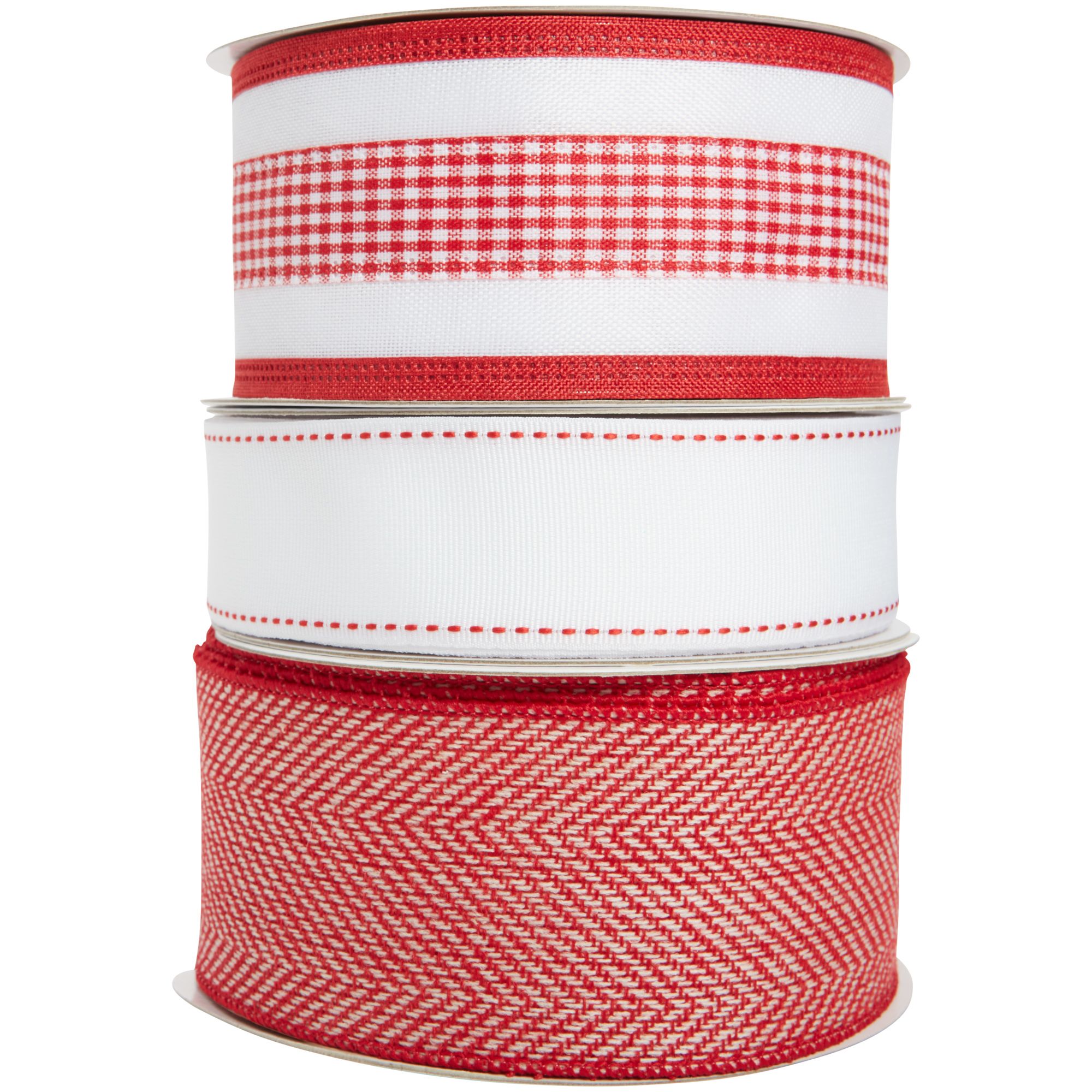 Holiday Time Red and White Ribbon, 7.25 inch, 3 Pack | Walmart (US)