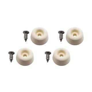 7/8 in. Off-White Rubber Screw-On Furniture Bumpers for Chairs and Table Floor Protection (4-Pack... | The Home Depot