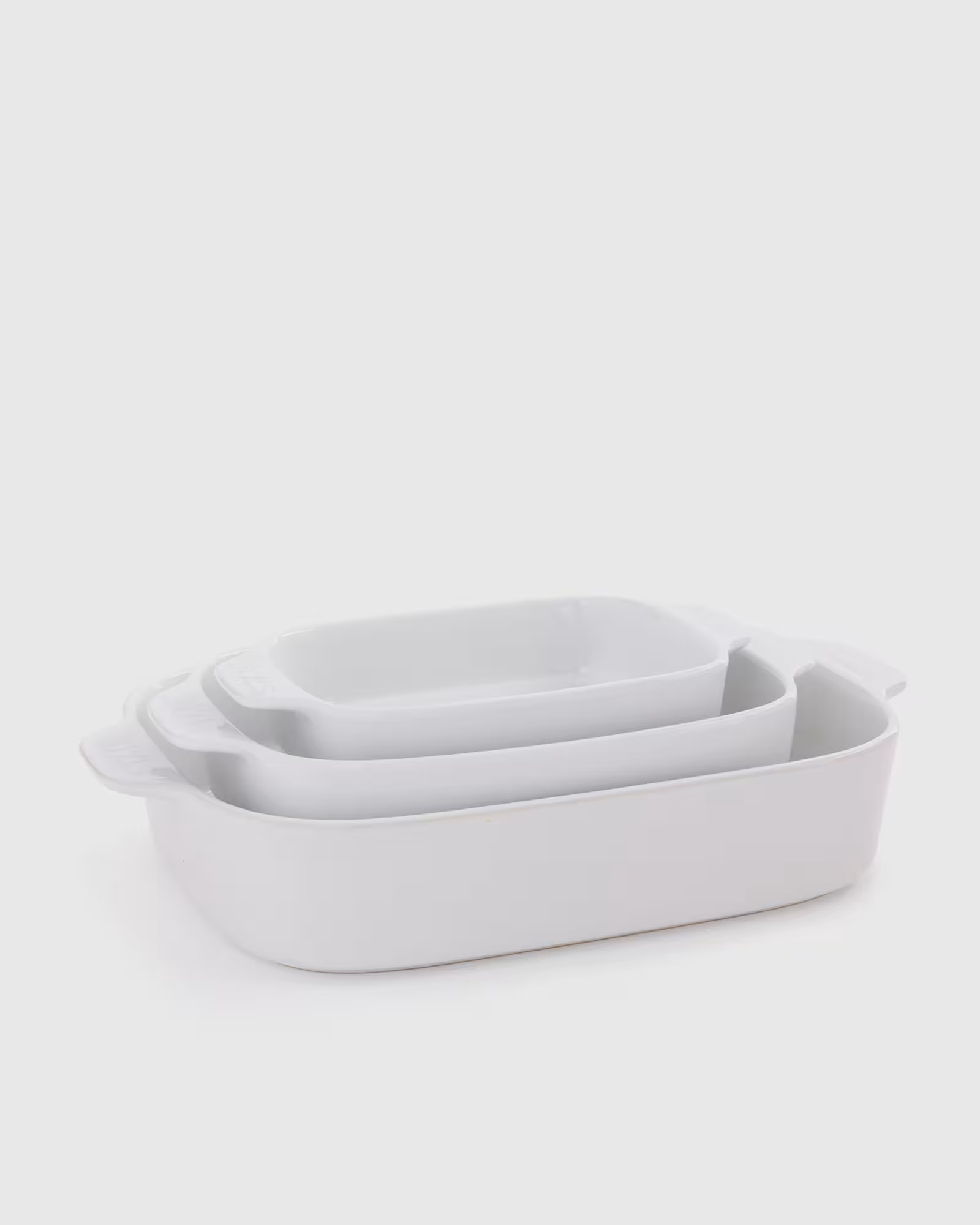 Staub Nested Rectangular Bakers, Set of 3 in White | Quince