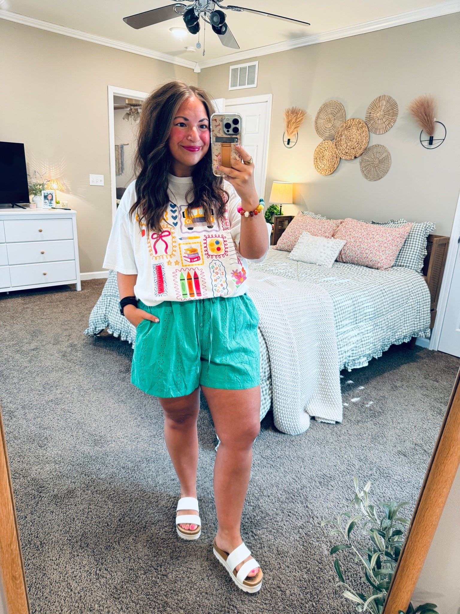 An easy warm-weather favorite ☀️ These eyelet shorts from Amazon are the perfect mix of comfy and cute—ideal for everyday summer outfits!

sandals: fit true to size // wearing a 5
shorts: fit true to size // wearing an XL
tee: fits true to size // wearing an XL 

 #LTKootd #LTKMidsize