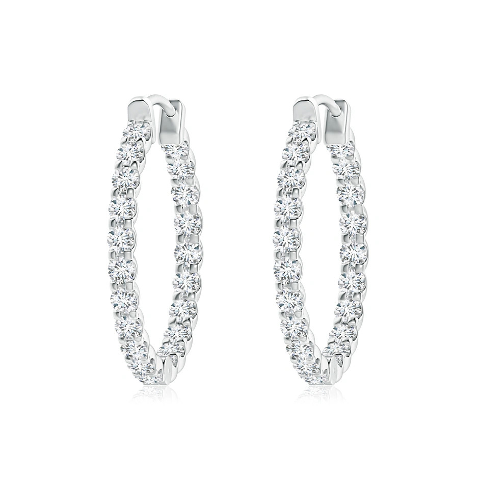 Lab-Grown Prong-Set Diamond Inside Out Hoop Earrings | Angara | Angara US