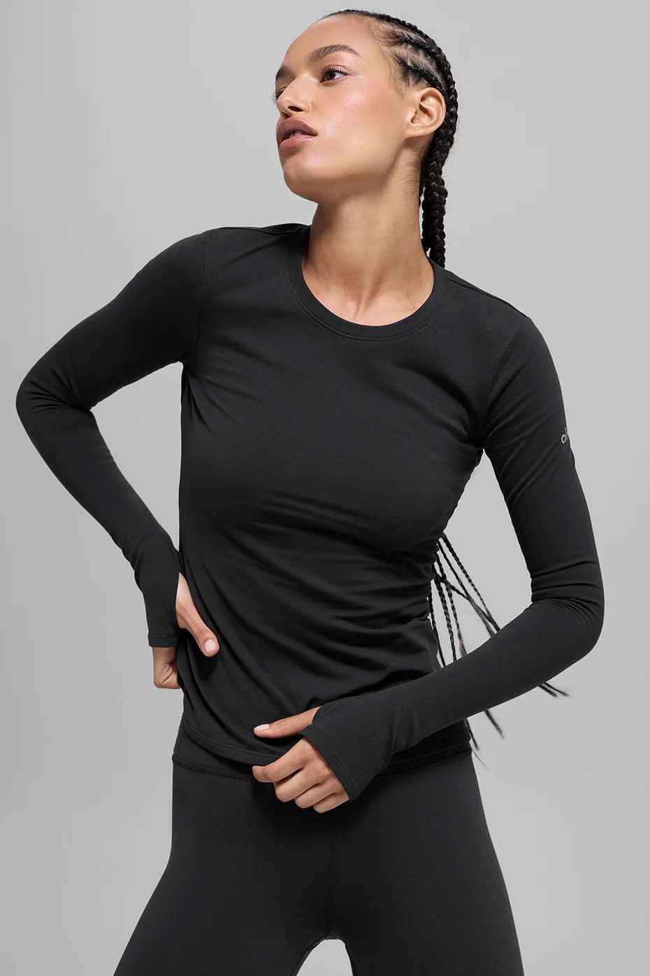 ALO | Airbrush Winter Warm Nocturne Long Sleeve Jacket in Black, Size: 2XS | Alo Yoga (US)