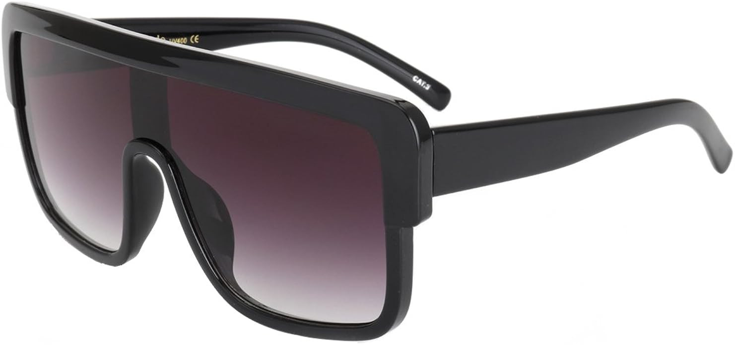 ROYAL GIRL Premium Oversized Sunglasses Women Men Flat Top Square Frame Shades (Grey Gradent, 77) | Amazon (US)