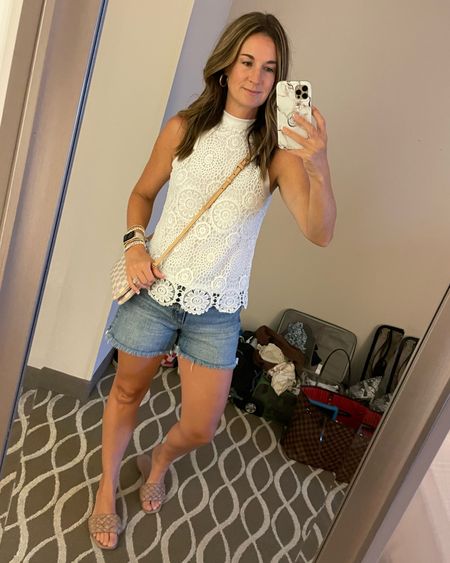 Lace top is only $12 and TTS. I’m in a small. My shorts & sandals are 30% off too!

#LTKstyletip #LTKunder50 #LTKFind