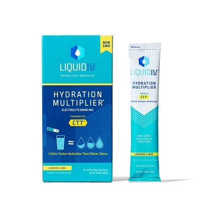 Liquid I.V. Hydration Multiplier Vegan Powder Electrolyte Supplements - Lemon Lime - 0.56oz each/10ct | Target