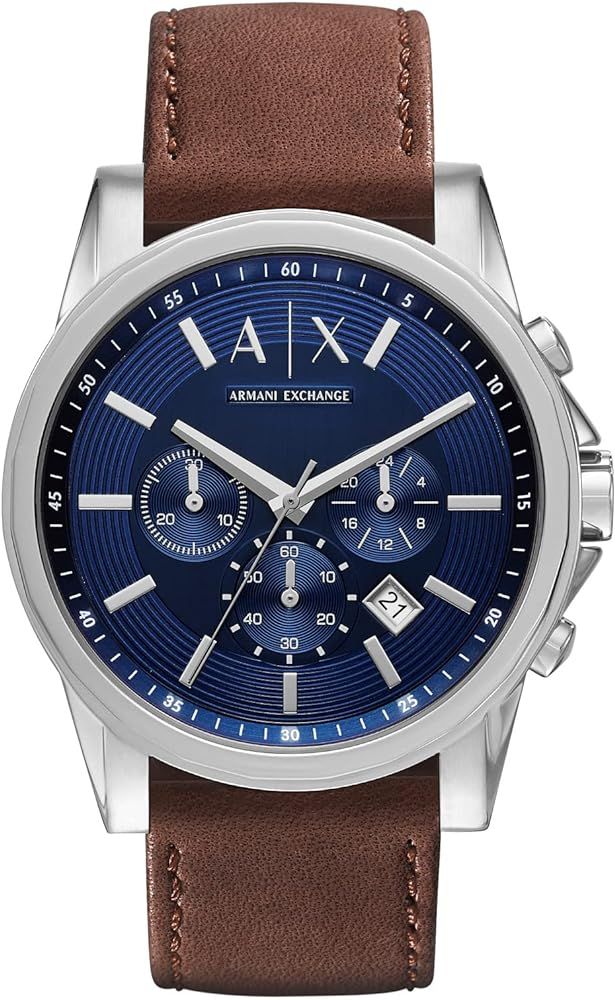 Armani Exchange Men's Chronograph Dress Watch With Leather, Steel or Silicone Band      
 Silicon... | Amazon (US)