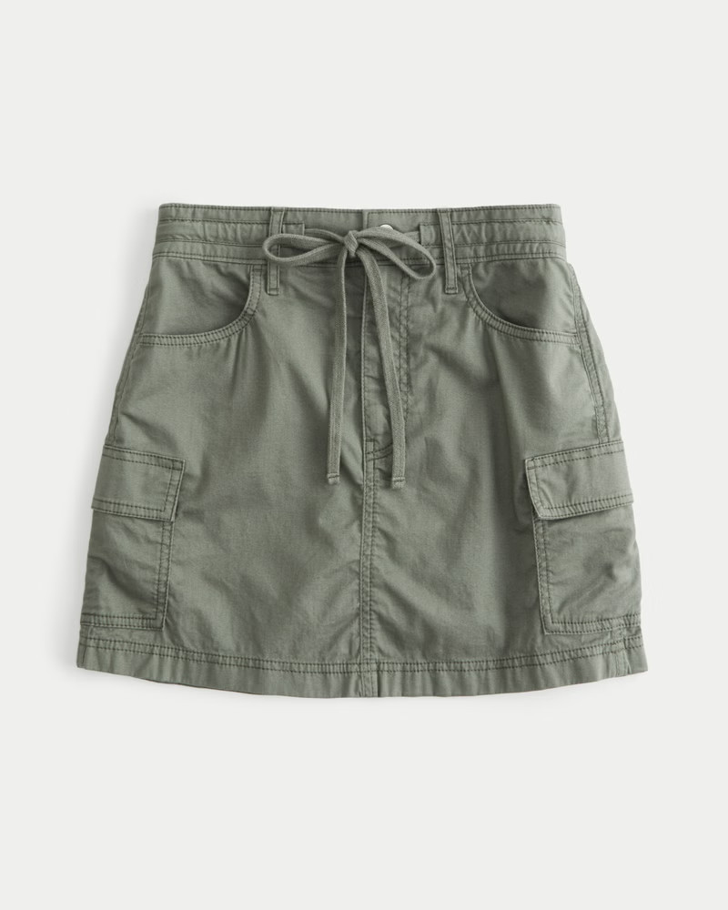 Ultra High-Rise Twill Cargo Mini Skirt | Hollister (US)