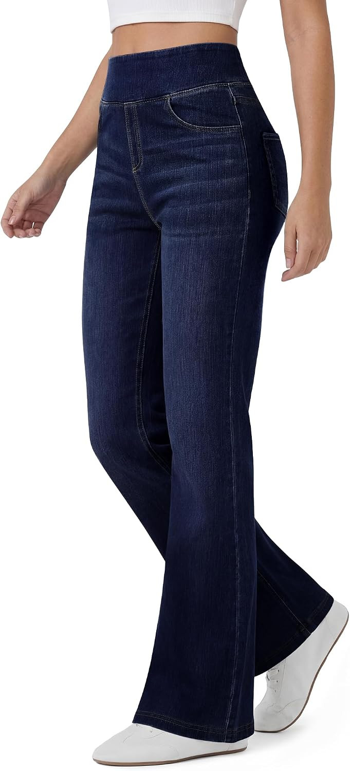 FireSwan Women’s Trendy Stretchy Flare Jeans Pull On Casual Denim Pants | Amazon (US)