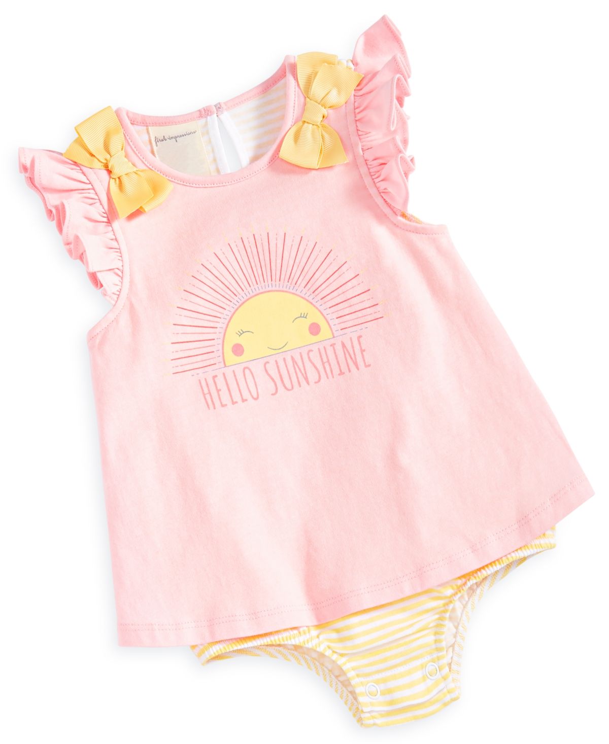 First Impressions Baby Girls Hello Sunshine Flutter Sleeve Sunsuit, Created for Macy's | Macys (US)