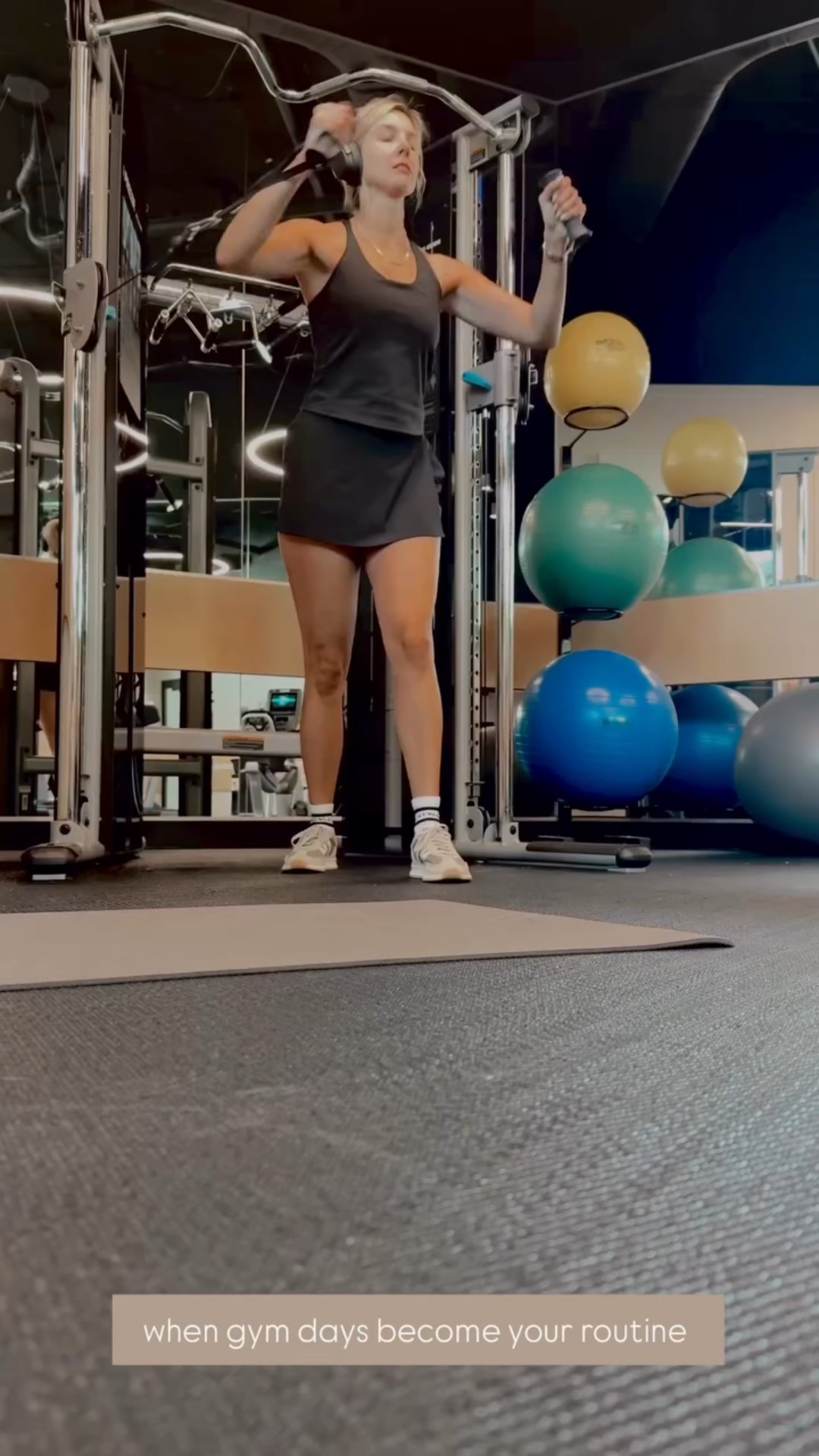 when gym days become your routine

Gym clothes, athleisure outfits, athletic outfits, black skort, workout top 

#LTKActive #LTKStyleTip #LTKFindsUnder100